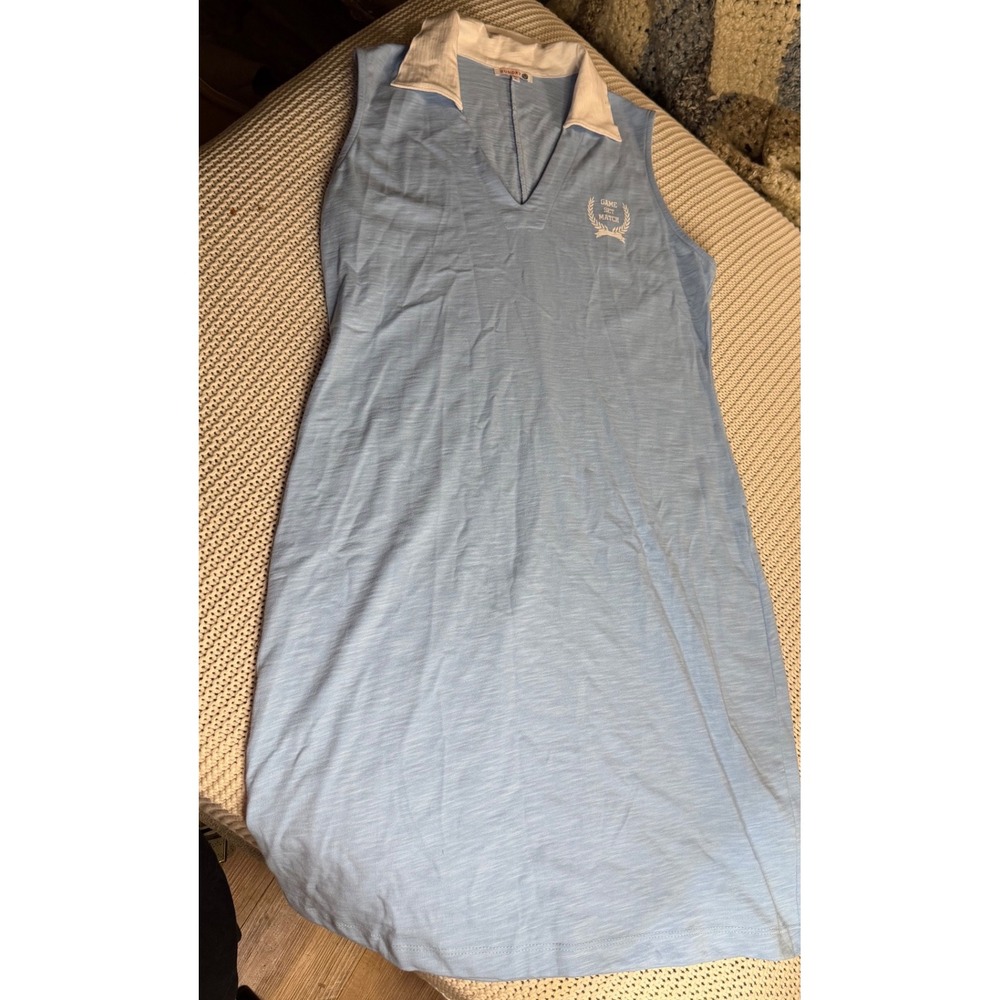 Sundry Game Set Match Blue Sleeveless Polo Tennis Mini Dress XL